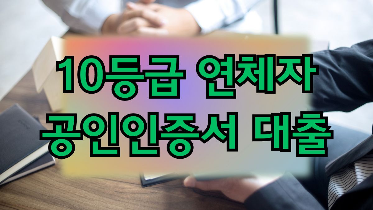 10등급 연체자 공인인증서 대출