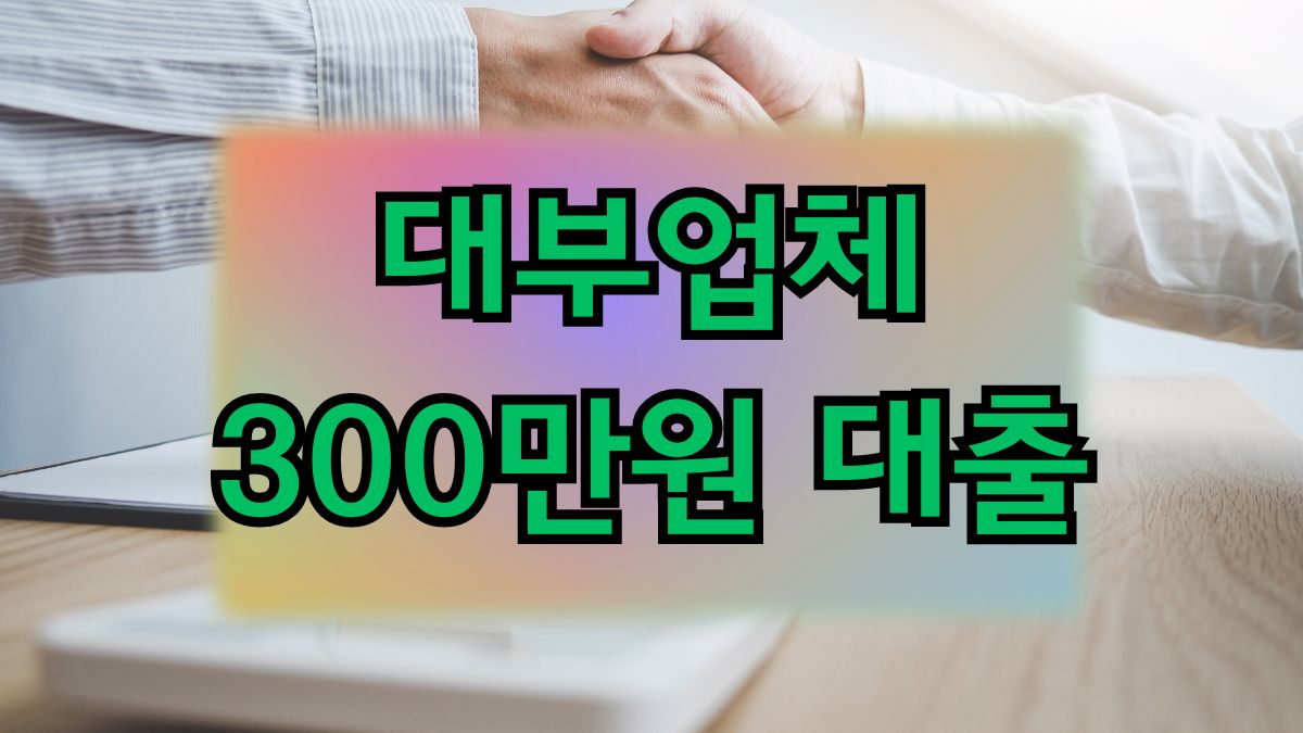 대부업체 300만원 대출