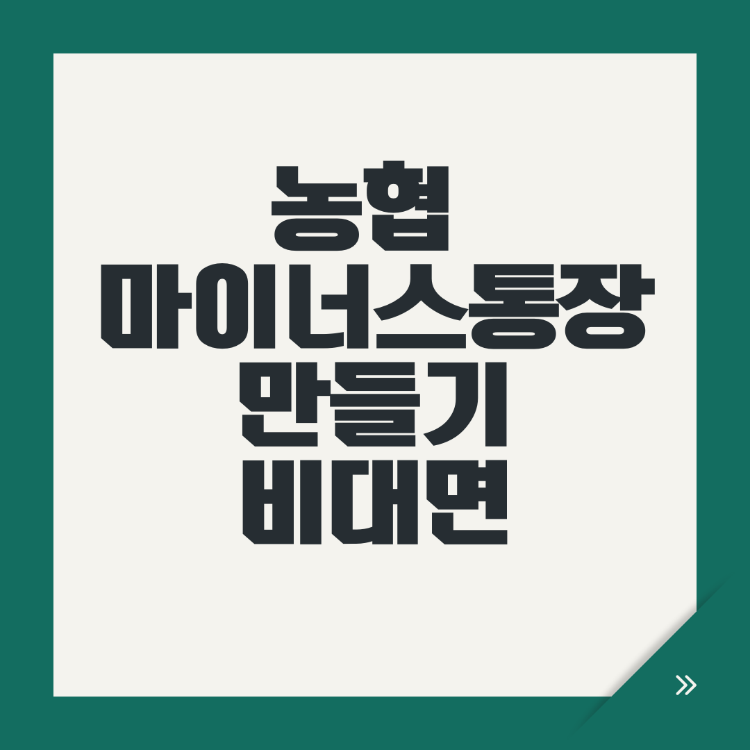 농협 마이너스통장 만들기