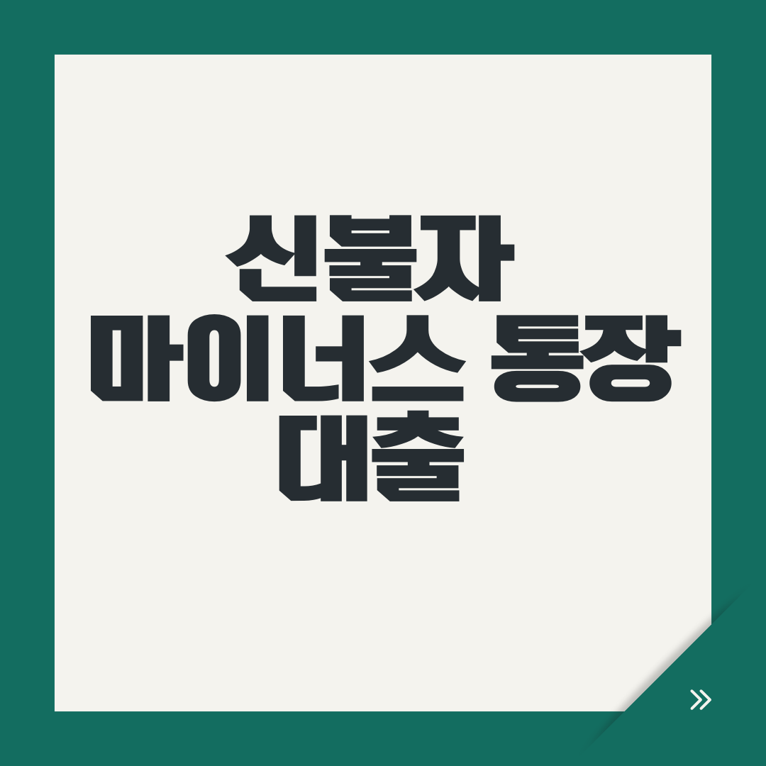 신불자 마이너스 통장 대출