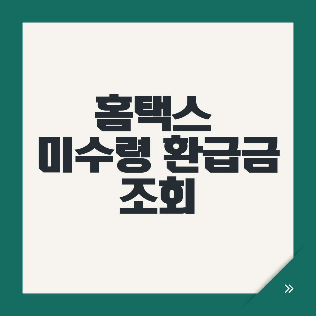 홈택스 미수령 환급금 조회