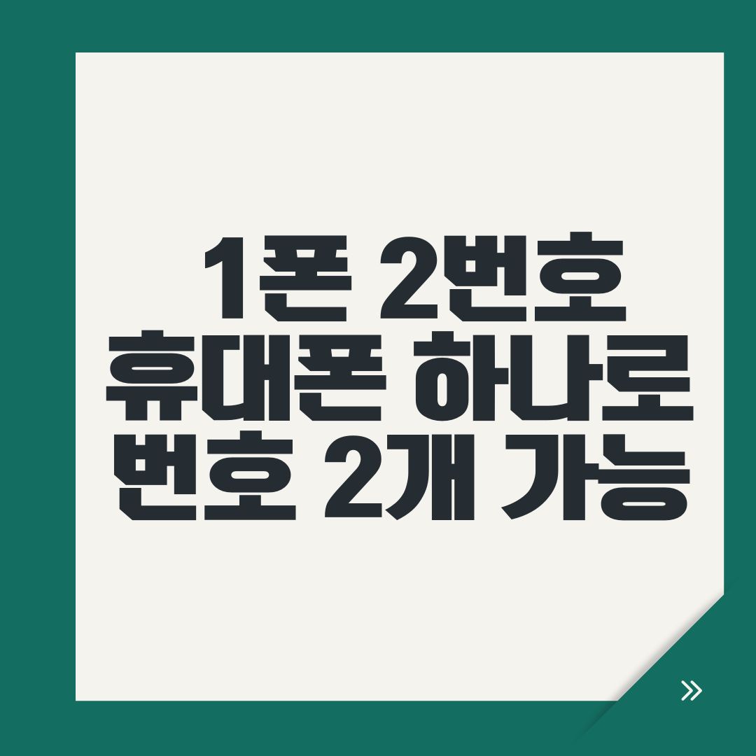 1폰 2번호 휴대폰 하나로 번호 2개 가능