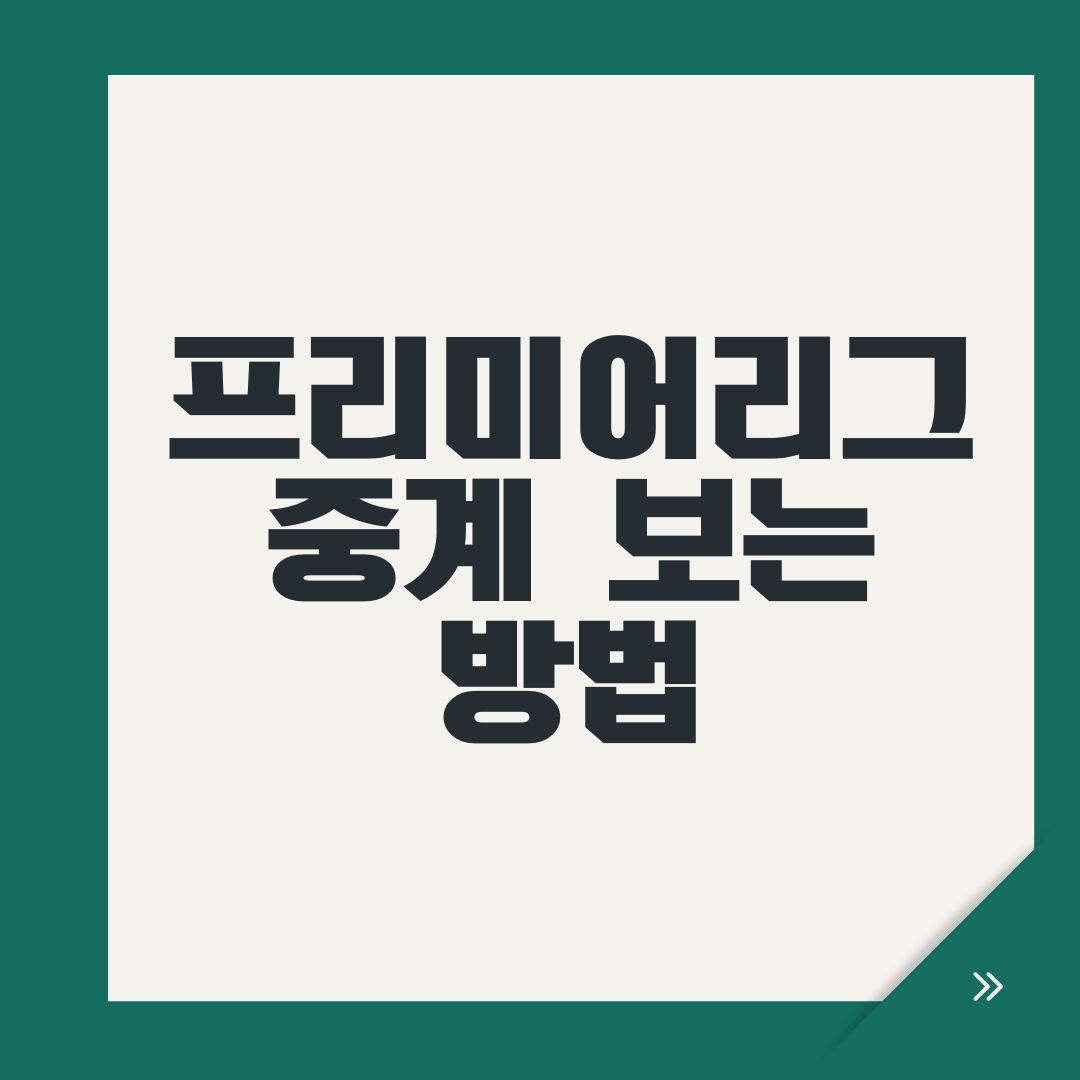 프리미어리그 중계 보는 방법