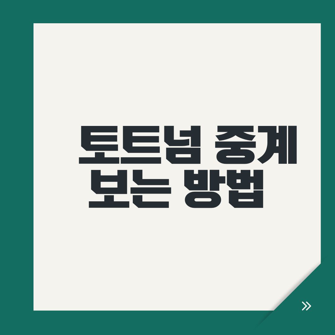 토트넘 중계 보는 방법