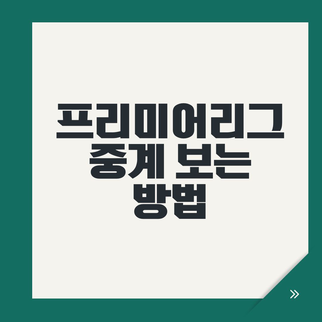 프리미어리그 중계 보는 방법