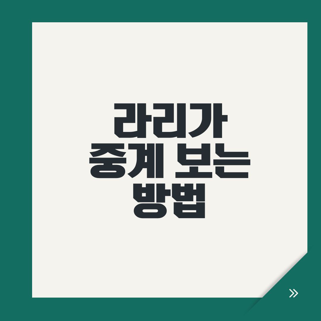 라리가 중계 보는 방법