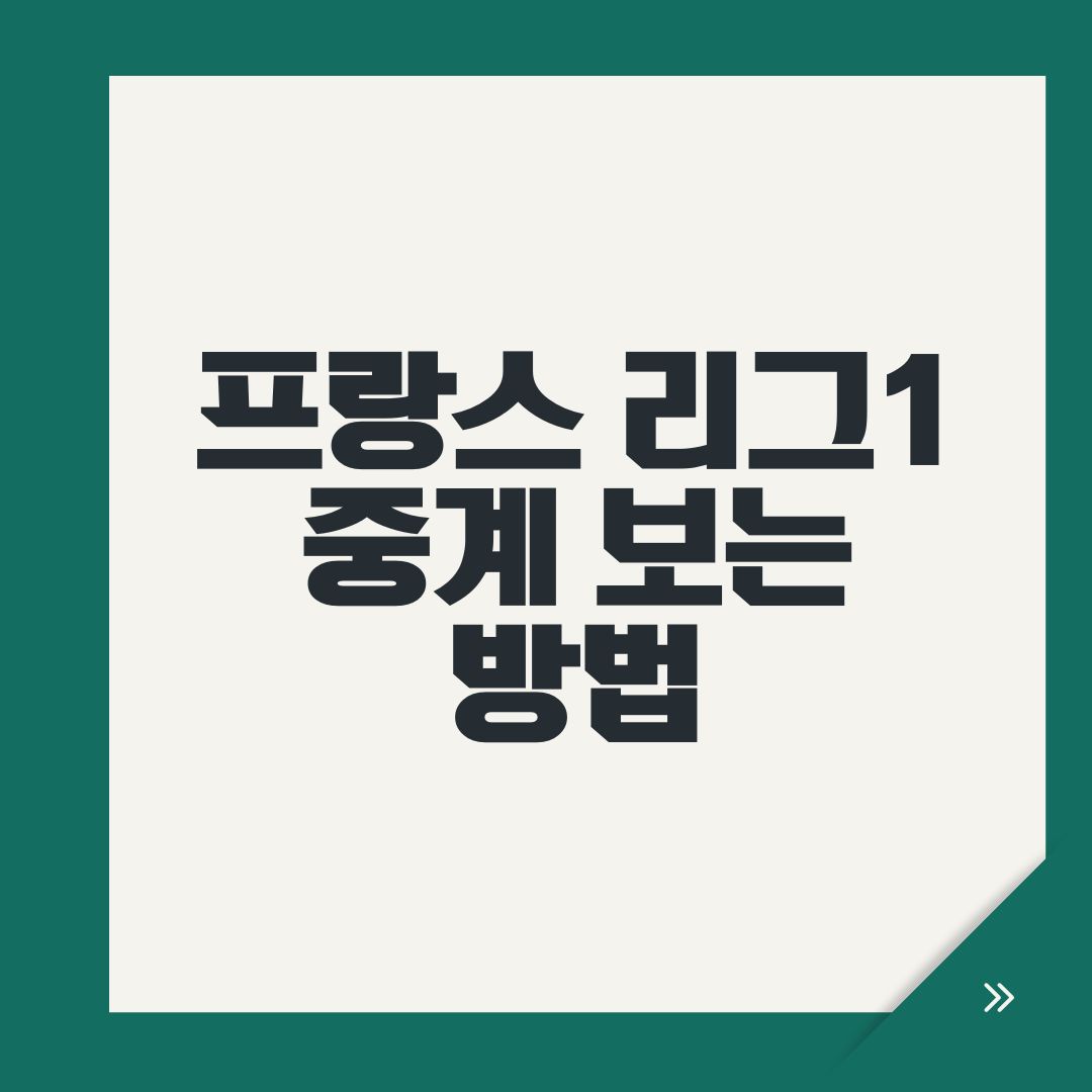 프랑스 리그1 중계 보는 방법
