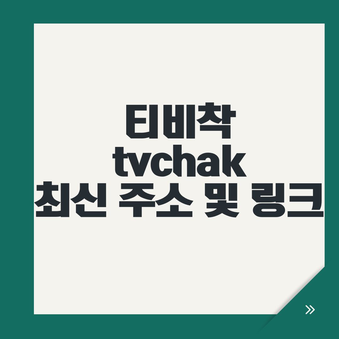 티비착 tvchak 최신 주소 및 링크