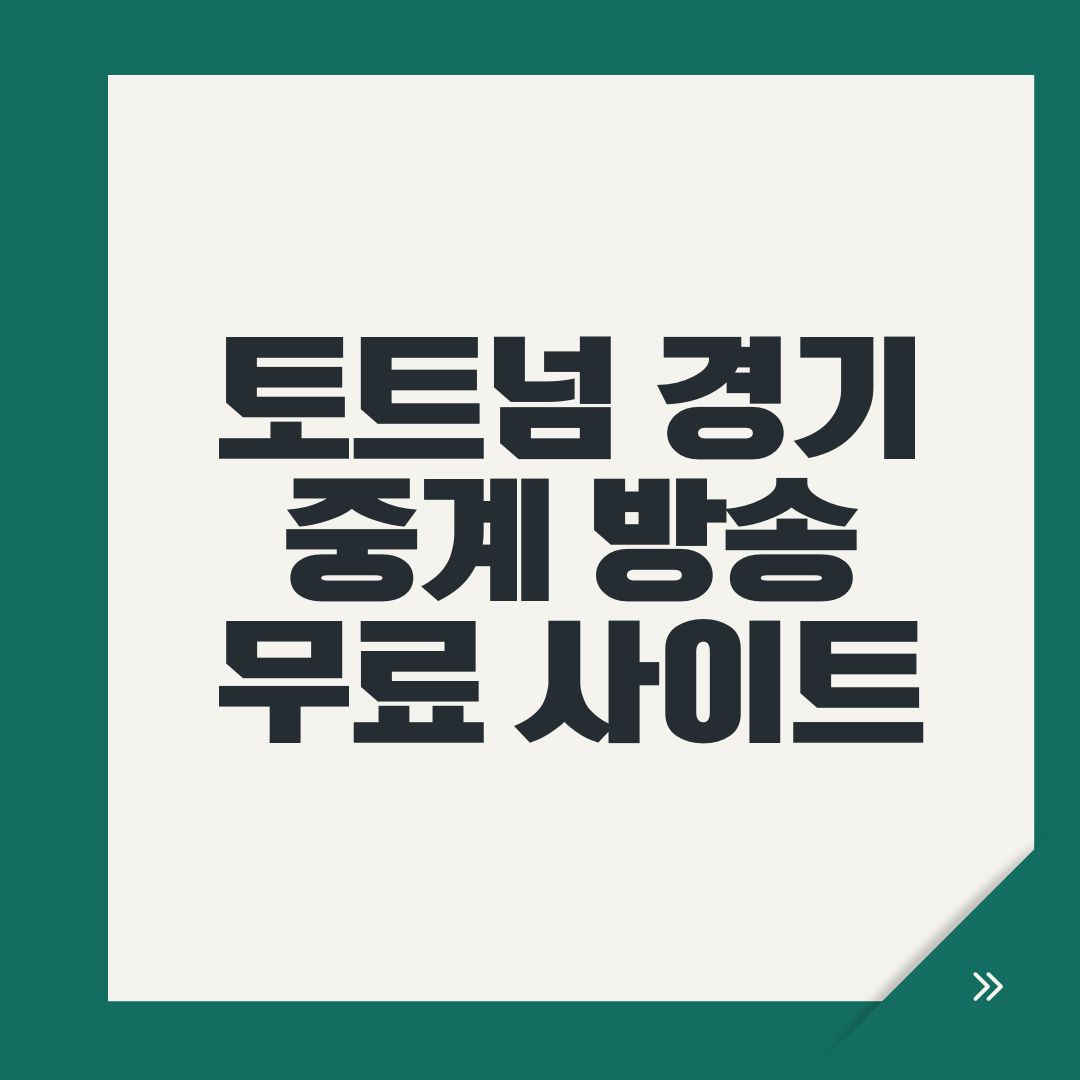 토트넘 경기 중계 방송 무료 사이트