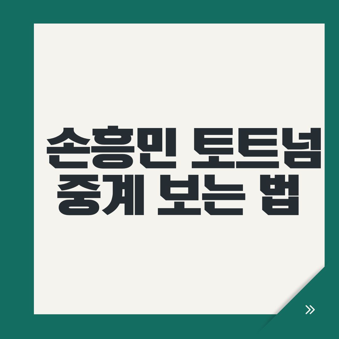 손흥민 토트넘 중계 보는 법