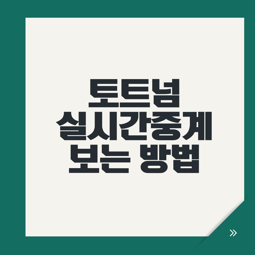 토트넘실시간중계 보는 방법
