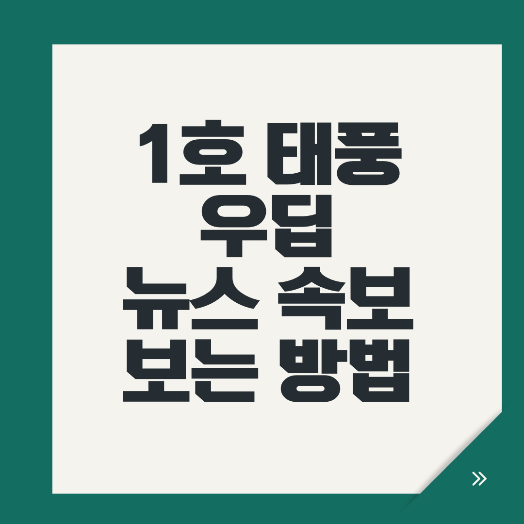 1호 태풍 우딥 뉴스 속보 보는 방법
