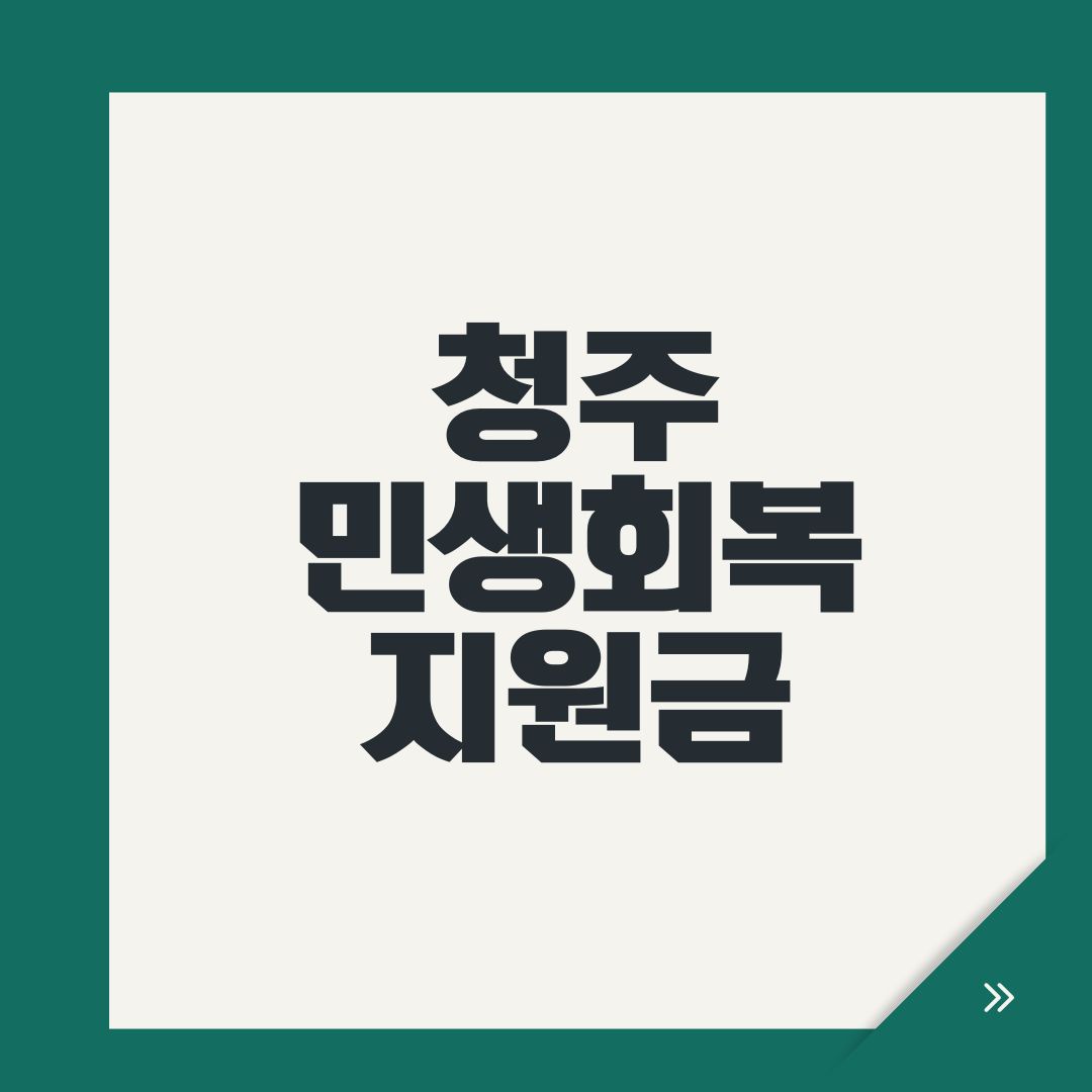 청주 민생회복지원금