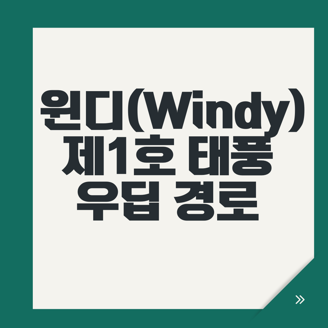 윈디(Windy) 제1호 태풍 우딥 경로