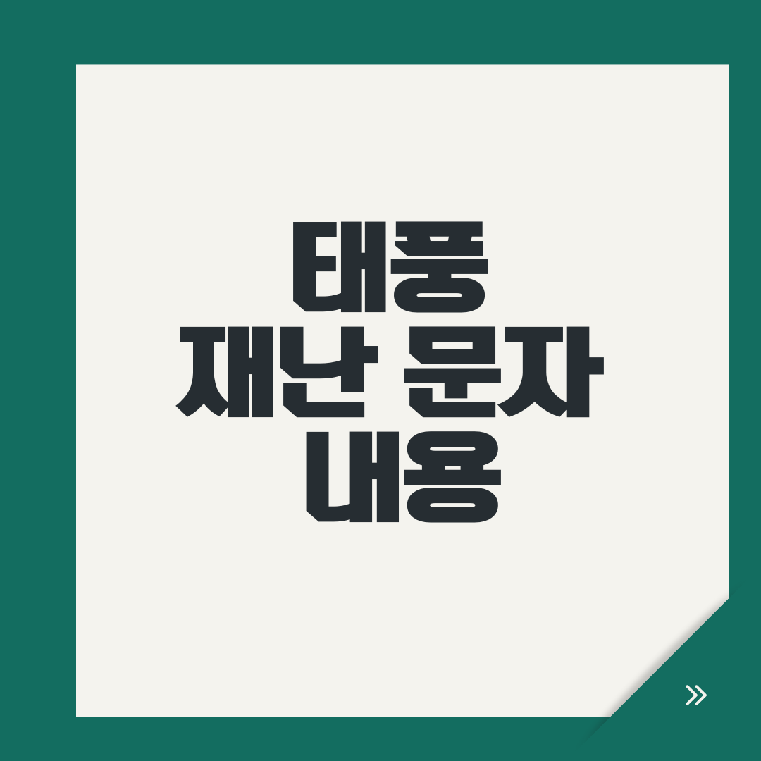 태풍 재난 문자 내용