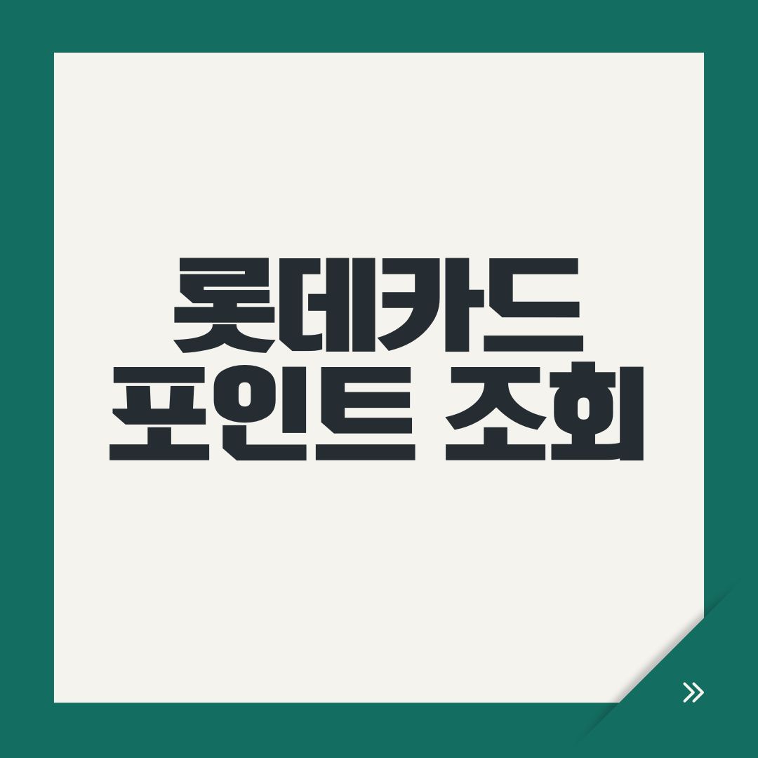 롯데카드 포인트 조회