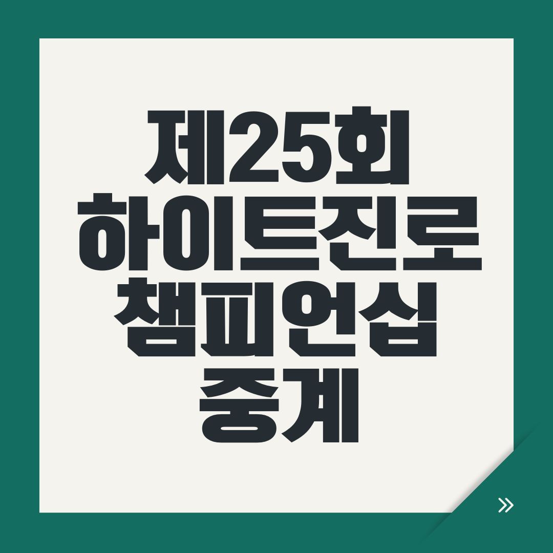 제25회 하이트진로 챔피언십 중계