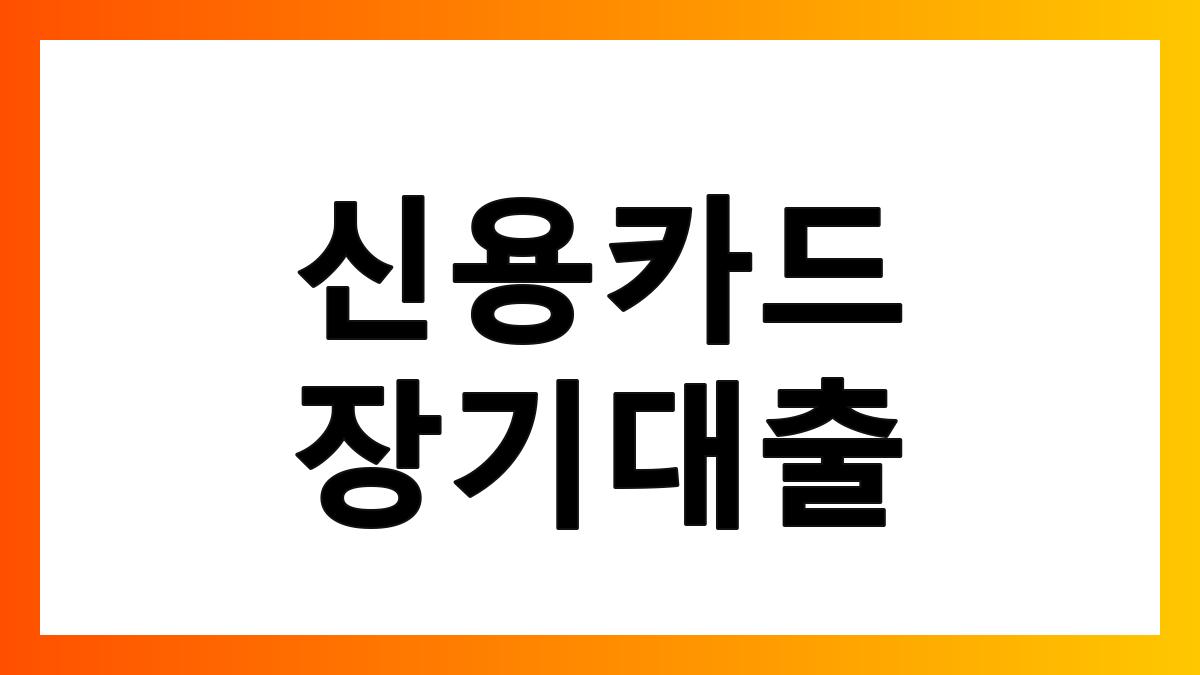 신용카드장기대출